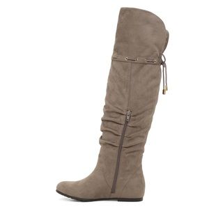 🆕 Aldo Phily Suede Over Knee Gray Lace Boots SZ 7